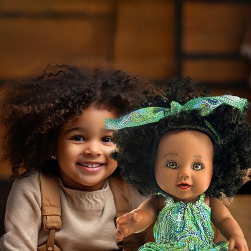 Nice2You N12-G 12In Black Baby Dolls For Girl, African American Black Doll For 1-3 Years Old thumb #2