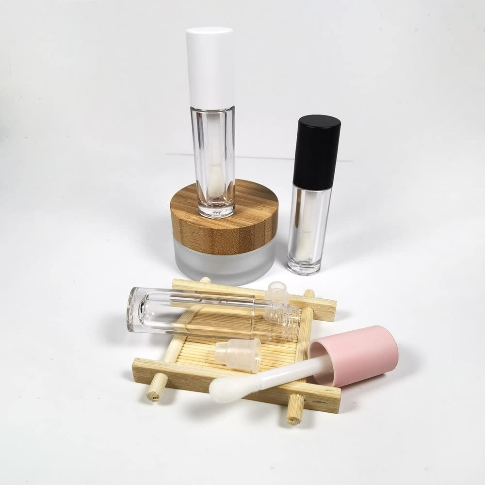 COSIDEA Cuustomized logo 100 szt. 5 ml pusta duża szczotka błyszczyk do ust z zatyczką, grube tubki z błyszczykiem do ust z prywatną etykietą
