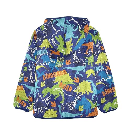 Bright Colorful Dinosaur Boys Fleece Hoody Jacket Zip Up Coat Warm Fall Winter Plush Jacket Long Sleeve Outerwear2