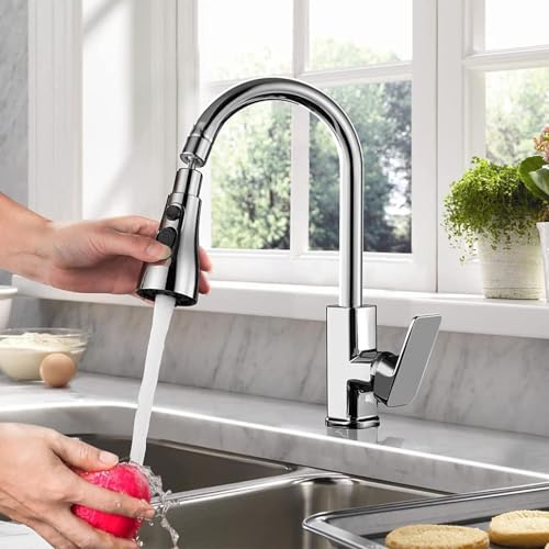 Image of Flexible Tap Extender for Kitchen Sink | 360 Rotating Faucet Attachment | Splash-Proof Water Saving Nozzle | Universal Fit Faucet Extension | Easy Installation Kitchen & Bathroom Tap Adapter (Pack 1)