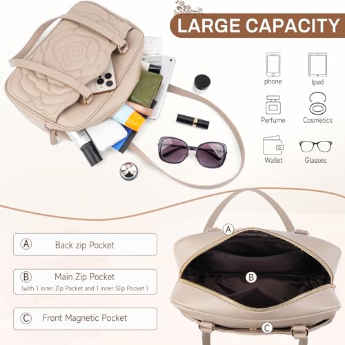 Medium Shoulder Bag for Women, Embossed Vegan Leather Hobo Purse, Spacious Handbag for Work and Travel4