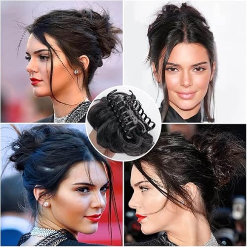 Image of Curated Cart Claw Clip Messy Bun Hair Piece Natural-Looking Hair Extension for Women and Girls Easy-To-Wear Volumizing Hair Bun Lightweight Synthetic Fiber Hairpiece for All Occasions Stylish Updo