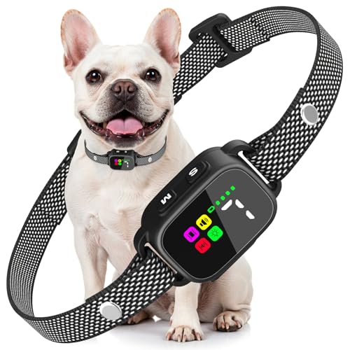 MASBRILL Collier Anti Aboiement pour Petits Chiens, Rechargeable Anti Aboiement Collier Dressage avec 3 Modes Son/Vibration, 7 Niveaux de Sensibilité