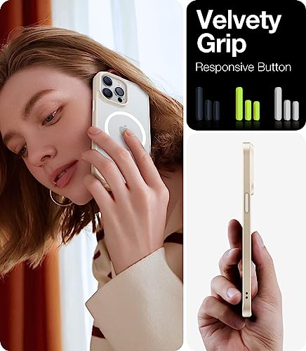 Image of TORRAS Magnetic Guardian Designed for iPhone 14 Pro Max Case [Military Grade Drop Tested] [Compatible with MagSafe] Slim Translucent Matte Case for iPhone 14 Pro Max Phone Case (6.7 inch), Milk White