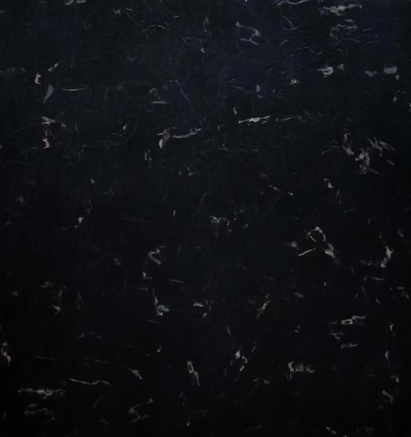 Niyanta PVC DIY Self Adhesive Sticker for Wall Floor,Oil Proof and Waterproof Flooring Tiles,Wall Stickers Marble Wallpaper Furniture Kitchen Sheet,Granite Look PVC Tiles - 2PCs (24"*24", Black)