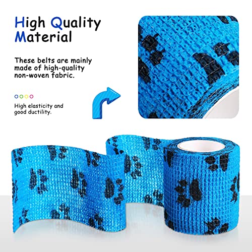 SIGANDG Selbstklebende Bandagen Atmungsaktive Elastische Bandagen für Haustiere Fellschützende Verbandsbandagen Leicht Zu Reißen (5cm Breite)（4er-Pack）