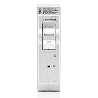 Vista 2 de Leviton LB120-AFT - Disyuntor de rama AFCI de 1 polo, 20 A, magnético térmico, 120 V, color blanco