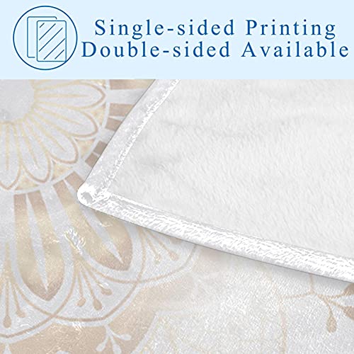 Couverture douce mandala doré 150x100 cm pour lit et canapé - 5