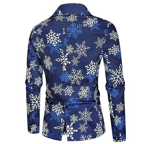 3Pcs Mens Christmas Suit Funny Printed Slim Fit Tuxedo Blazer Jacket with Pants and Vest Set Xmas Party Holiday Suit4