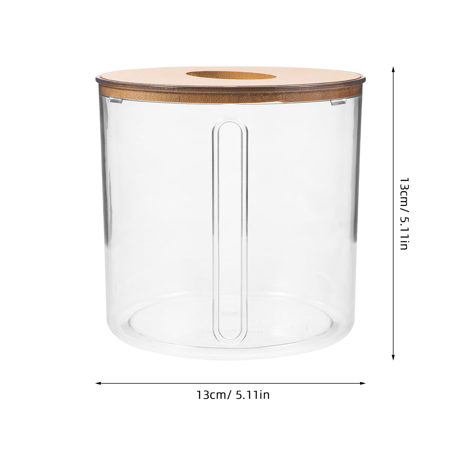 Cabilock Round Wooden Tissue Box Clear Roll Tissue Box Holder with Wood Lid, Facial Tissue Holder Case Dispenser Elegant Household Napkin Holder for Bathroom and Kitchen Countertop