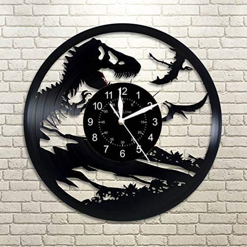 Jurassic World Vinyl Record Wall Clock Jurassic Park Vinyl Clock Jurassic Park Clock Jurassic Park Wall Clock Large 12 inch Clock Gift for Man Birthday Gift LP Clock Jurassic World Gift