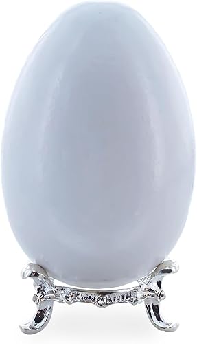Miniatura 2 de BestPysanky Perfil bajo Jeweled Silver Tone Metal Egg Sphere Stand Holder Display