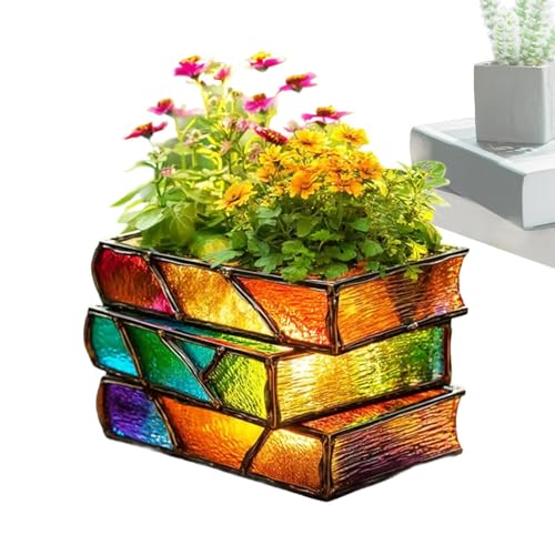 Vasi a forma di libro, colorato a forma di libro, vasi da giardinaggio, fioriera e per piante grasse, bibliofili, familiari, amici, uffici, piante grasse natalizie