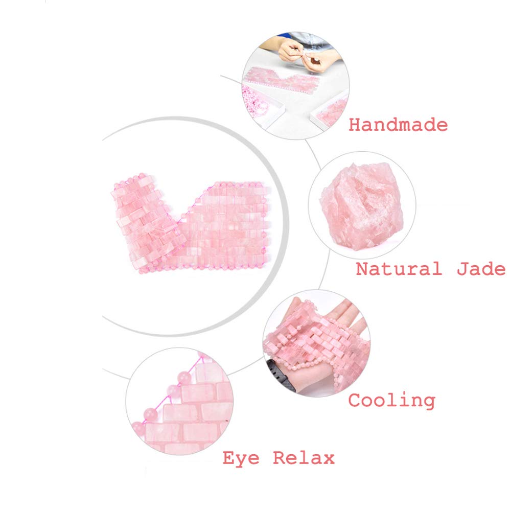 AugeMassager Natürliche Jade Augenmaske Rosenquarz Perlen Antialterung Beruhigende Kühl Detoxifying Schlafmaske Augenbinde Super Smooth Augen Relax-Sorgfalt-Werkzeug