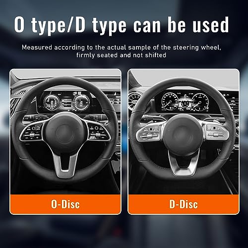 Ziciner Steering Wheel Cover, Car Carbon Fiber Steering Wheel Cover, Anti-Slip Car Wheel Cover Protector for Man and Women, Auto Interior Accessories Universal Fit Most of Cars (Normal, Orange) - Image 4