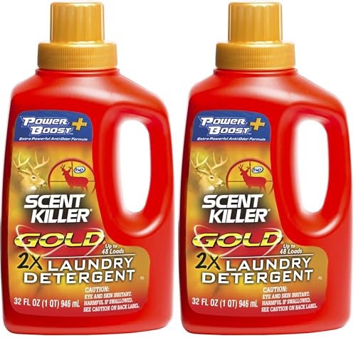Image of Scent Killer Gold Scent Free Laundry Detergent for Hunting Gear with Power Boost Plus Odor Eliminator,32 Fluid Ounces,(Pack of 2)