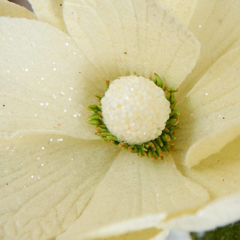 Miniatura 3 de Factory Direct Craft Tallo de magnolia artificial con purpurina blanca para decoración del hogar y festividades