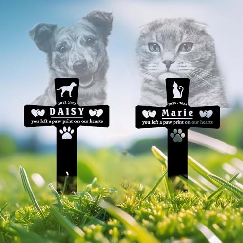 Heganits Personalized Pet Grave Markers Dog, Pet Headstones For Dogs For Lost Dog Sympathy Gift, Waterproof Dog Grave Markers Outdoor thumb #1