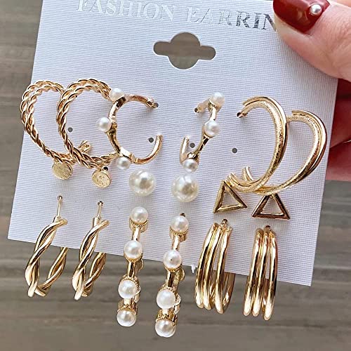 Image of Shining Diva Fashion Stylish Combo Metal Earrings for Women and Girls