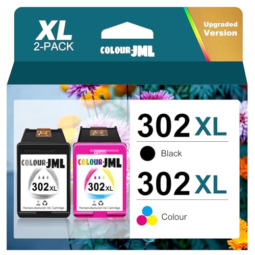 Tinta 302 Compatible con Cartuchos HP 302 XL para Tinta Impresora Deskjet 3639 2130 3630 3636 3638 3637 2132 / Officejet 3830 3831 3833 3835 4650 5230 5232 / Envy 4520 4525 4527
