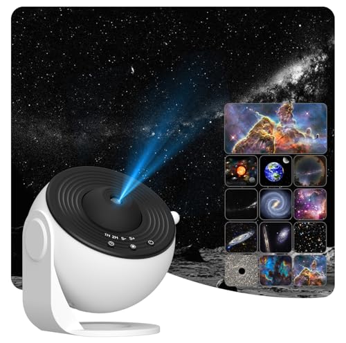 Planetarium Star Projector,Galaxy Projector for Bedroom,Ultra Clear Galaxy Night Light with 4K Replaceable 13 Galaxy Discs 360 Degree Rotation Real Sky Light for Kids Room Birthday Valentines Gift