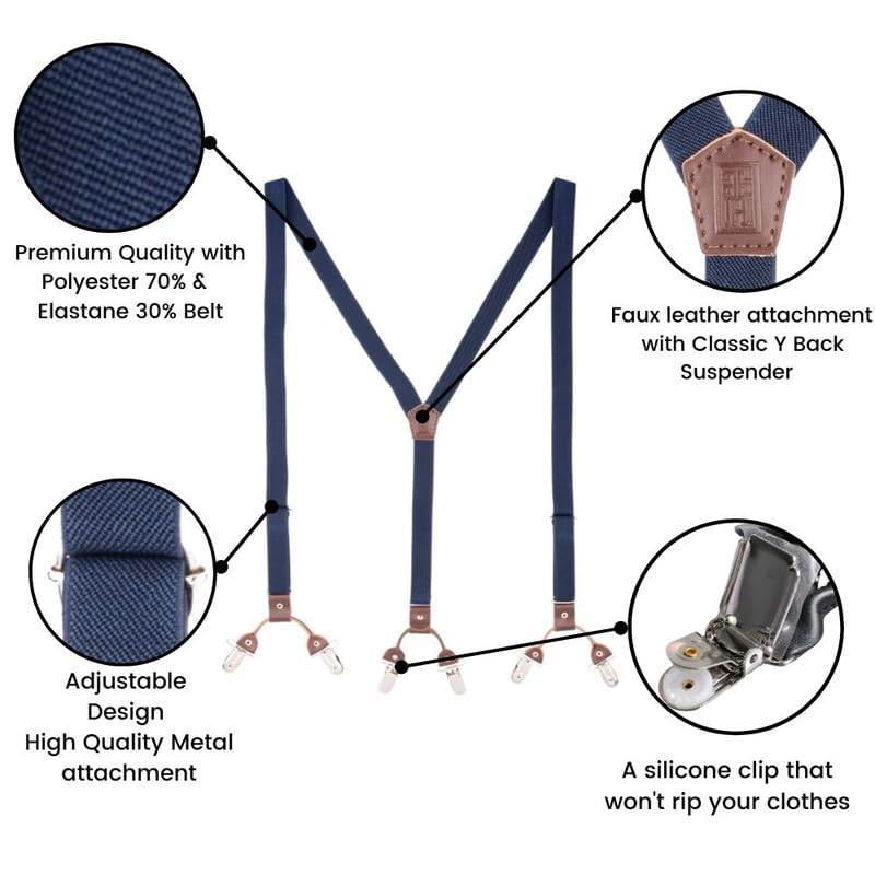 Image of The Tie Hub Ringside Y-Back Slim Fit Suspender for Men