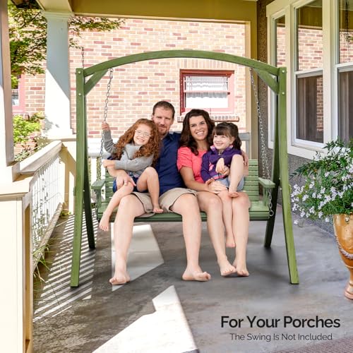 Image of VINGLI 6.7FT Wooden Porch Swing Frame, 1000-lb A-Frame Stand, Green