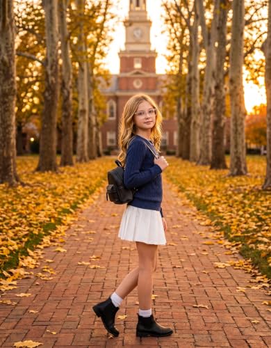 Image of Arshiner Girls Sweaters Long Sleeve Crew Neck Pullover Sweater Jumper Tops