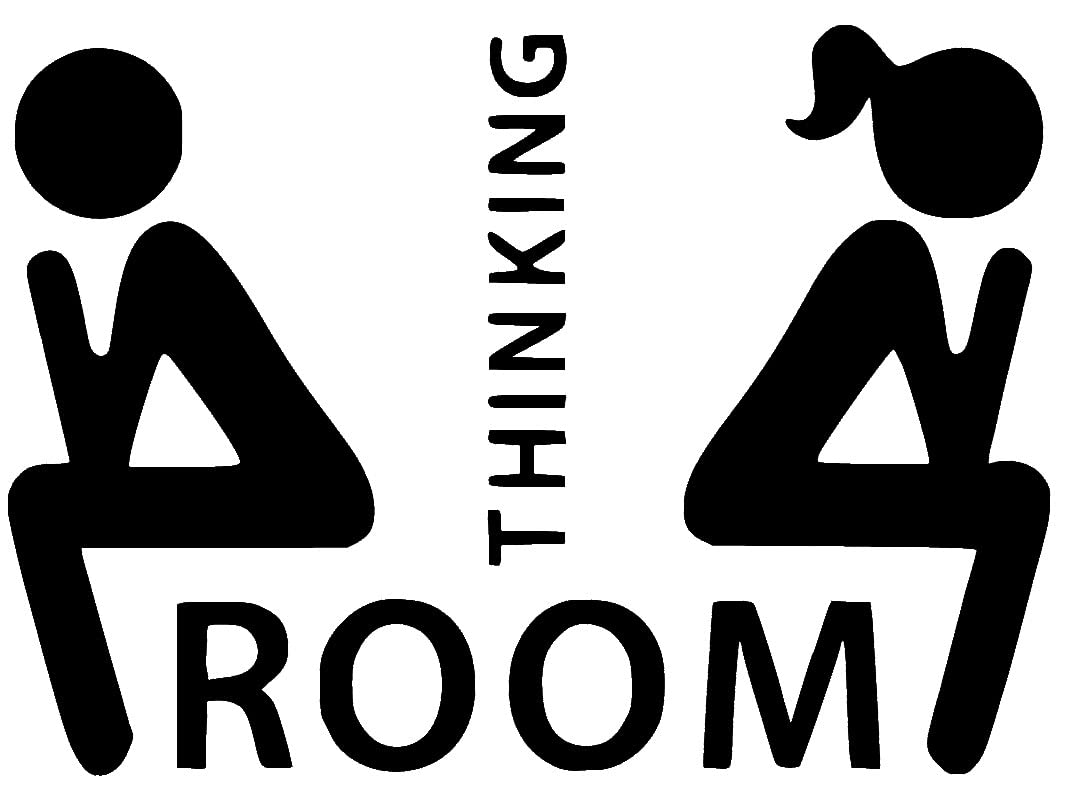 Hatcherabilia Black Novelty "Thinking Room" Toilet Door Sticker