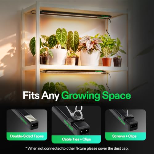 Image of VIVOSUN T5 Grow Lights for Indoor Plants, 3000K Full Spectrum, 2FT, 4-Pack