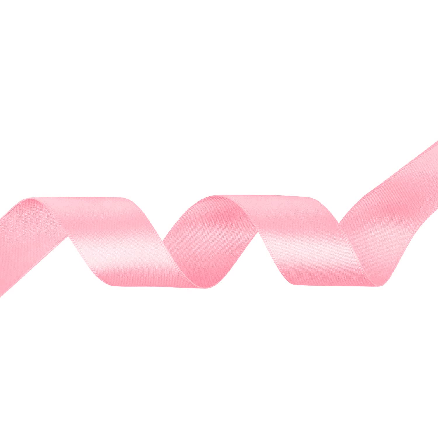 WedDecor Powder Pink Ribbon for Gift Wrapping, 25mm x 25 Metres Double-Sided Satin Polyester Ribbon Roll for Wedding, Christmas, Hair Bow, Crafting, Sewing, Birthday Cake Decoration — image 1