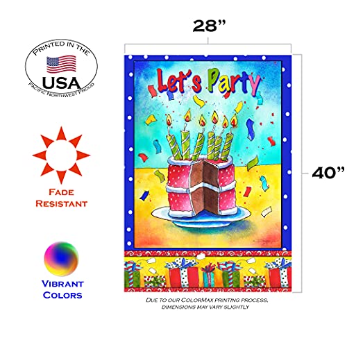 Toland Home Garden 109454 Let's Party! Birthday Flag 28X40 Inch Double Sided Birthday Garden Flag For Outdoor House Party Flag Yard Decoration #TOP1