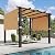 Aoxun 10'x10' Outdoor Pergola, Retractable Adjustable Roof, Aluminum Sun Shade Canopy, Modern Metal Patio Brown Shade Cover for Garden, Backyard and Deck