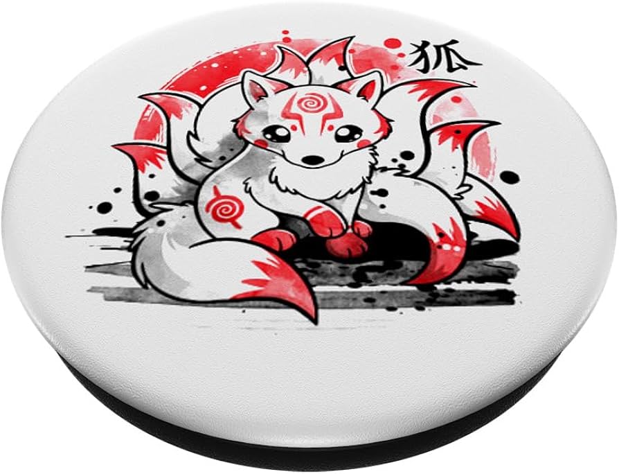Amazon.com: White Cartoon Fox Wild Animal Nine Tailed Japanese
