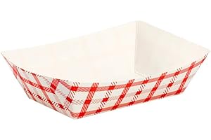 Karat Checkered Red Paper Food Trays