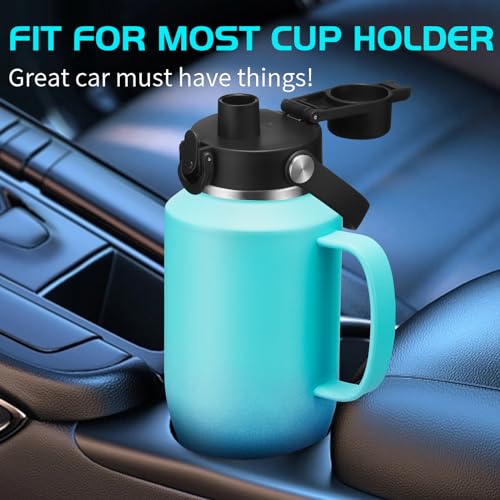 Image of 40 oz Insulated Water-Bottle that fits in Cup Holder - Cold 48h /Hot 24h, Stainless Steel Tumblers with Lids and Straws & Bottle Sleeve, Leak Proof Metal Flask Cup, Travel Coffee Tumbler with Handle