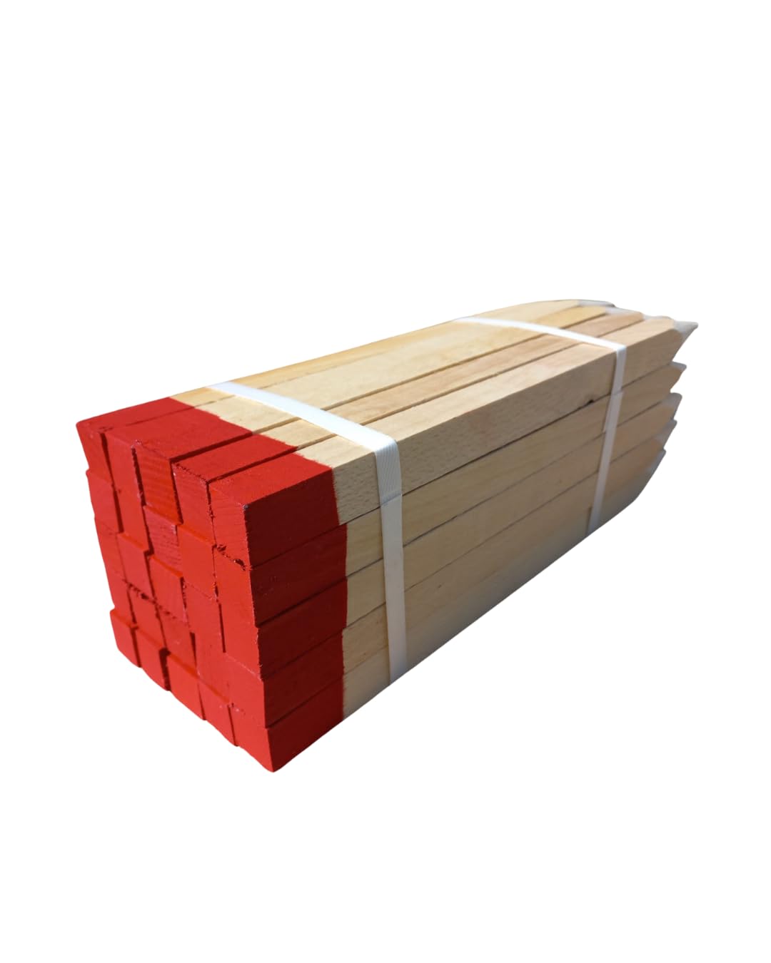 50 estacas topográficas de Haya 120 cm 25x25 mm con Punta roja Pintada Postes de señalización geodésica Madera Cuadrada Resistente jardín Obra Valla