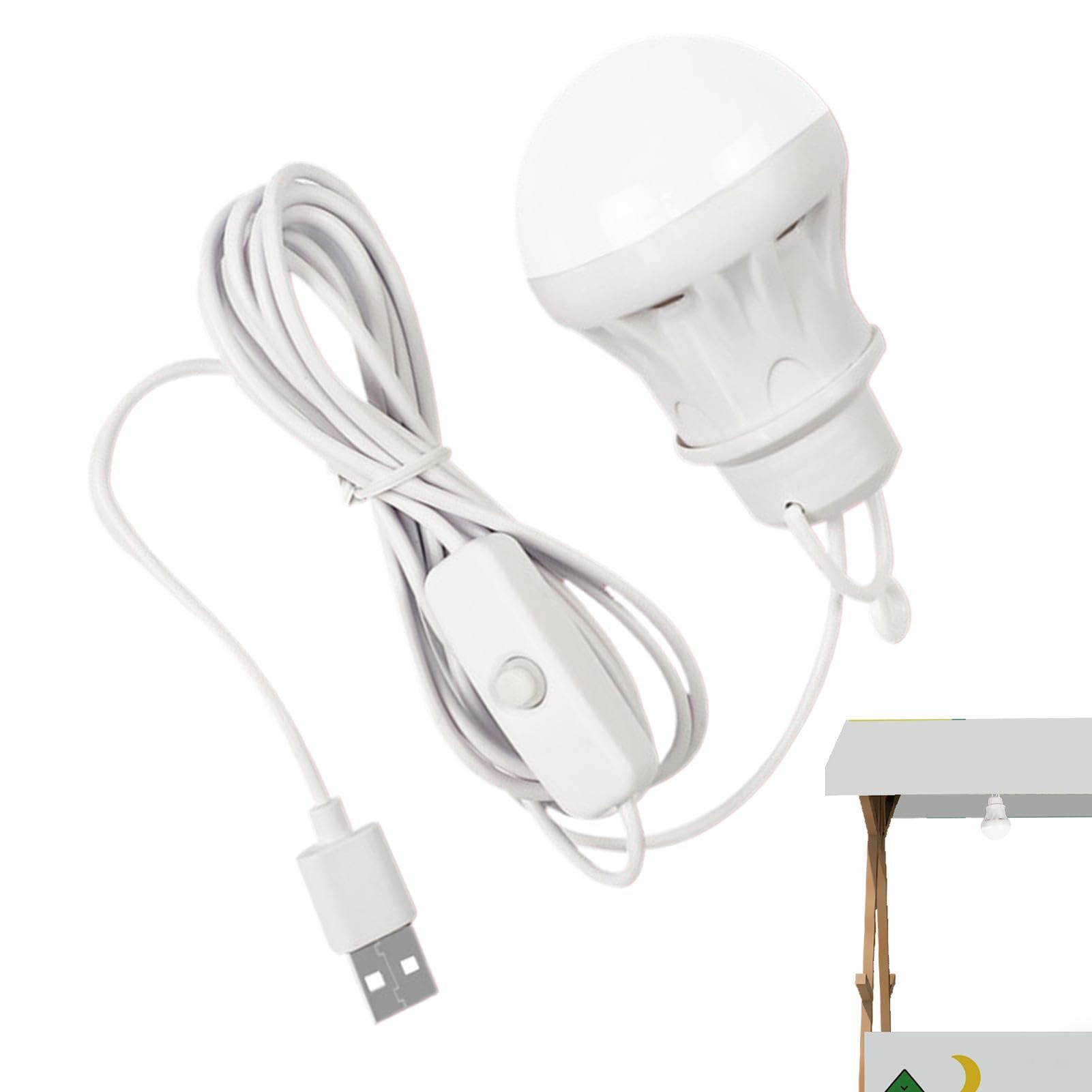 Portable Tent Lantern, Led Light Bulb, USB 5v Light, 1.97x2.99 Inches Color White Hanging Hook Camping Indoor Outdoor Use Lamp Shade Material Abs/PVC