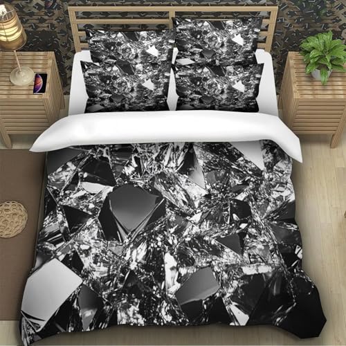 Housse couette verre brisé anti-allergie microfibre douce lit simple - 5