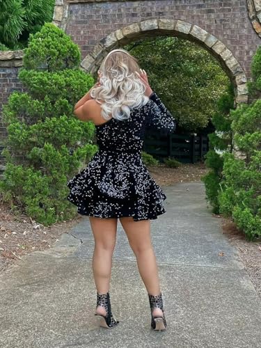 RSOETOO Sequin Short Homecoming Dress for Teens Sparkly Prom Dress Sweet 14 16 Birthday Photo Shoot Gowns RO1544