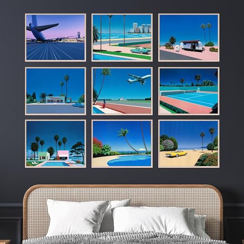 BigWig Prints Hiroshi Nagai Art - Lofi Poster Vaporwave, Hiroshi Nagai Wall Art Prints, Vaporwave Decor Posters, Japanese Room Decor - Unframed Set of 9 (8x10”) by BigWig Prints - Used condition - Image 5