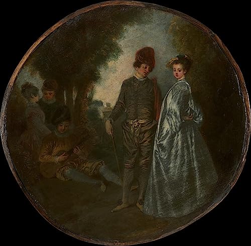 Poster la Cascade de Jean Antoine Watteau impression sur toile 60x90cm pour salon