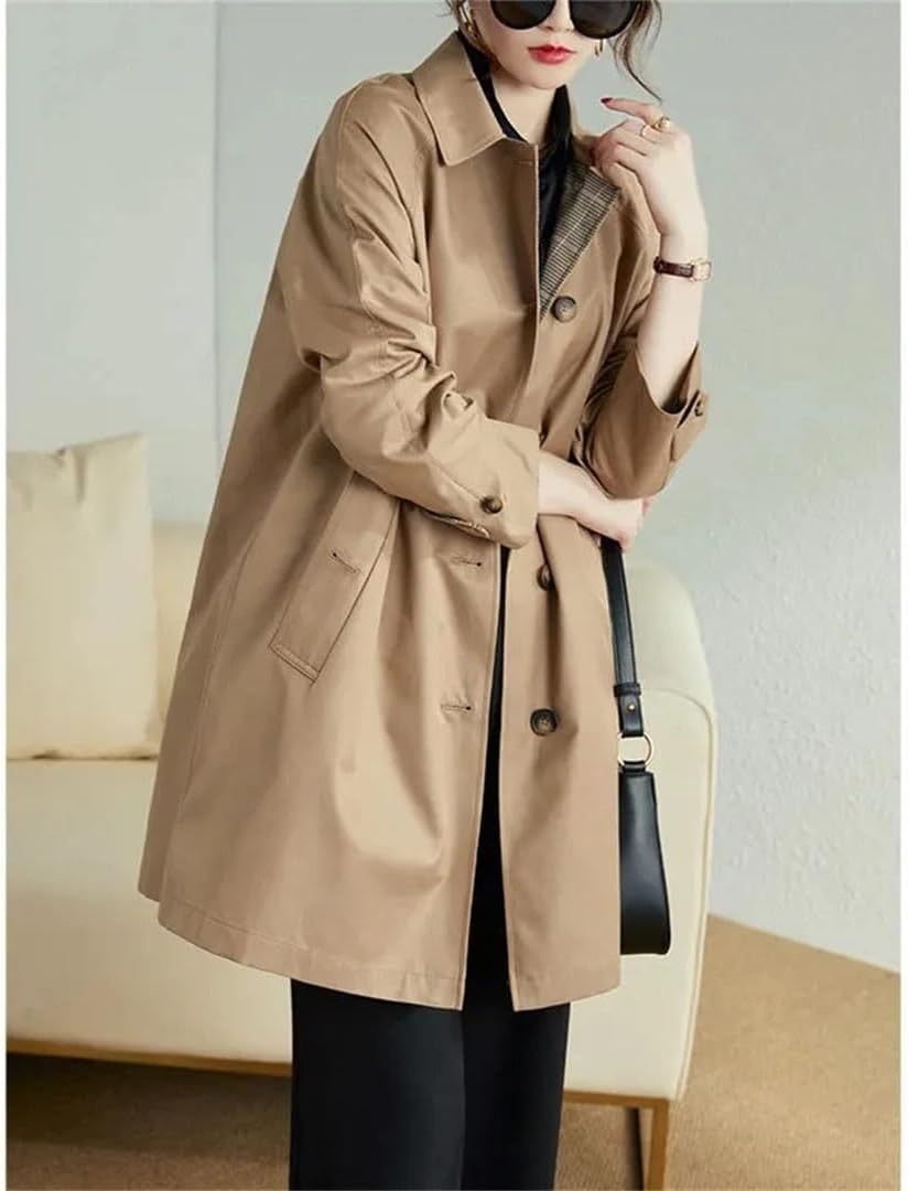 Generic Ladies Mid Length Version Trench Coat Outerwear Temperament Loose Windbreaker