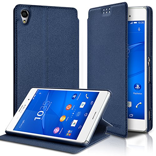 KARYLAX Seluxion   Funda con tapa para Sony Xperia Z3 (incluye protector de pantalla), color azul
