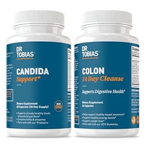 Dr. Tobias Candida Support & Colon 14 Day Cleanse – Herbal Gut Detox for Women & Men with Oregano, Probiotics, Senna, Psyllium Husk & Cascara for Intestinal & Digestive Health