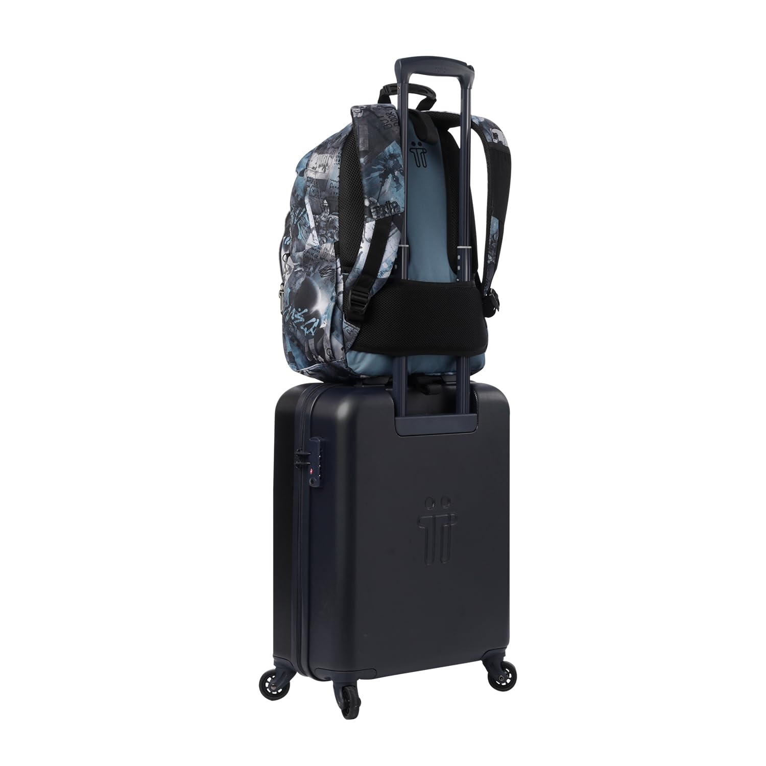 TOTTO - Mochila Escolar Adaptable a Carro, Modelo Acuareles, Capacidad 20 L, Bolsillo para Pc 14", 2 Bolsillo Botella, Espaldar Ergonómico con Flujo de Aire, Cómodas Correas en S, Estampado Film