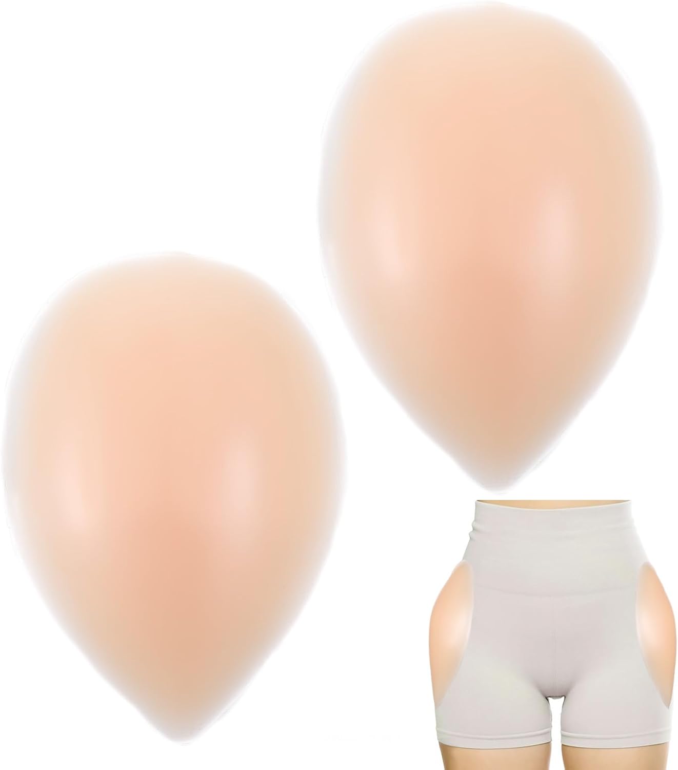 Lusofie 2 Pcs Hip Dip Pads for Women, Self-Adhesive Silicone Hip Pads - Reusable Butt Lift Pad Fill Hips Dips, Create Round Butt & Hourglass Figure, Seamless Under Any Clothing (Skin Color)