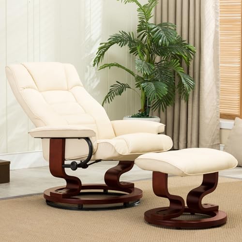 MCombo-Manual-Swivel-Recliner-with-Ottoman-Chair-Ottoman-Set-for-RV-Small-Spaces-Living-Room-Bedroom-Office-9019-Faux-Leather-Cream-White MCombo Manual Swivel Recliner with Ottoman Chair Ottoman Set for RV Small Spaces Living Room Bedroom Office 9019 Faux Leather Cream White