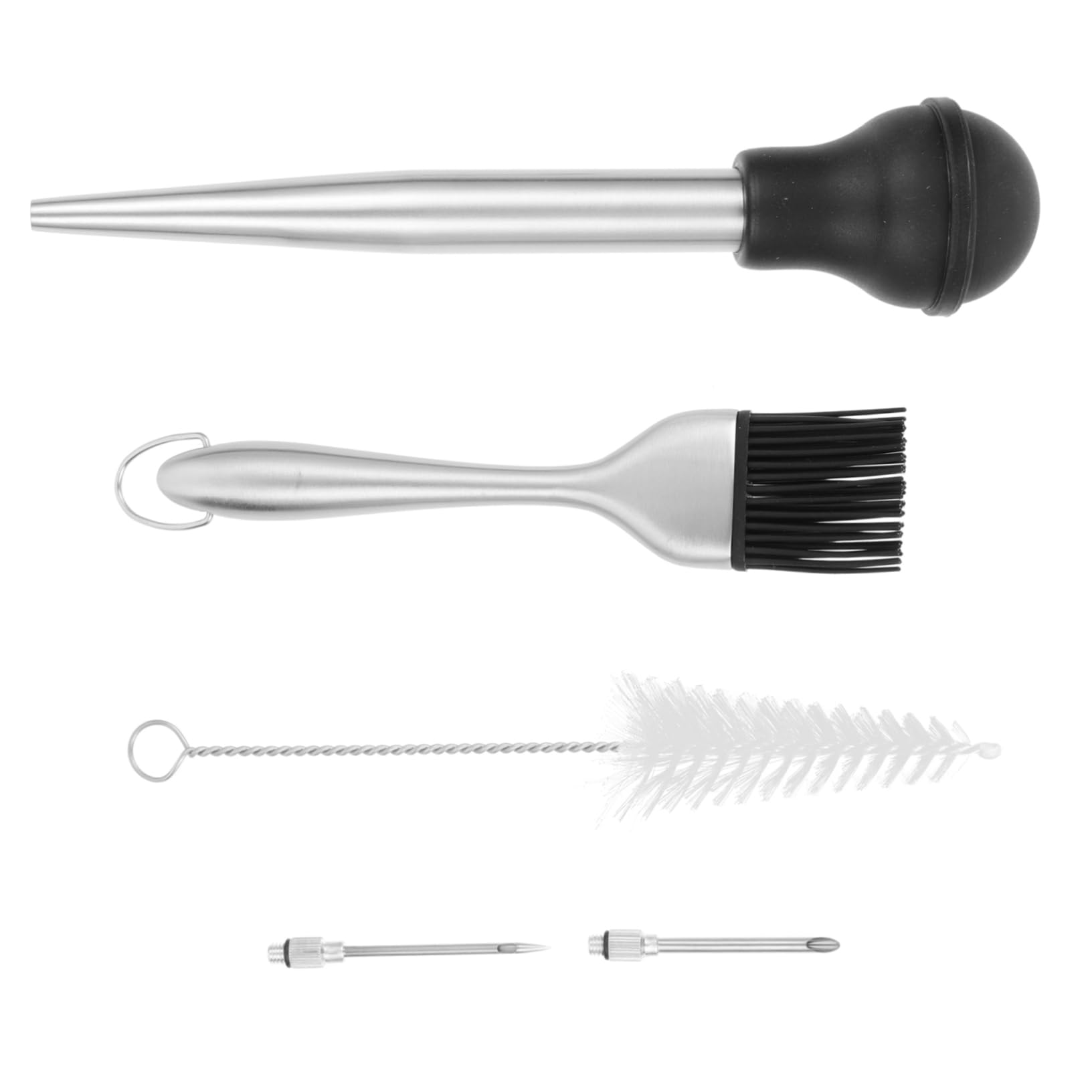 SOLUSTRE Stainless Steel Turkey Seasoning Set Kitchen Injector for Meat Injection Practical for Barbecue Roast Chicken Turkey