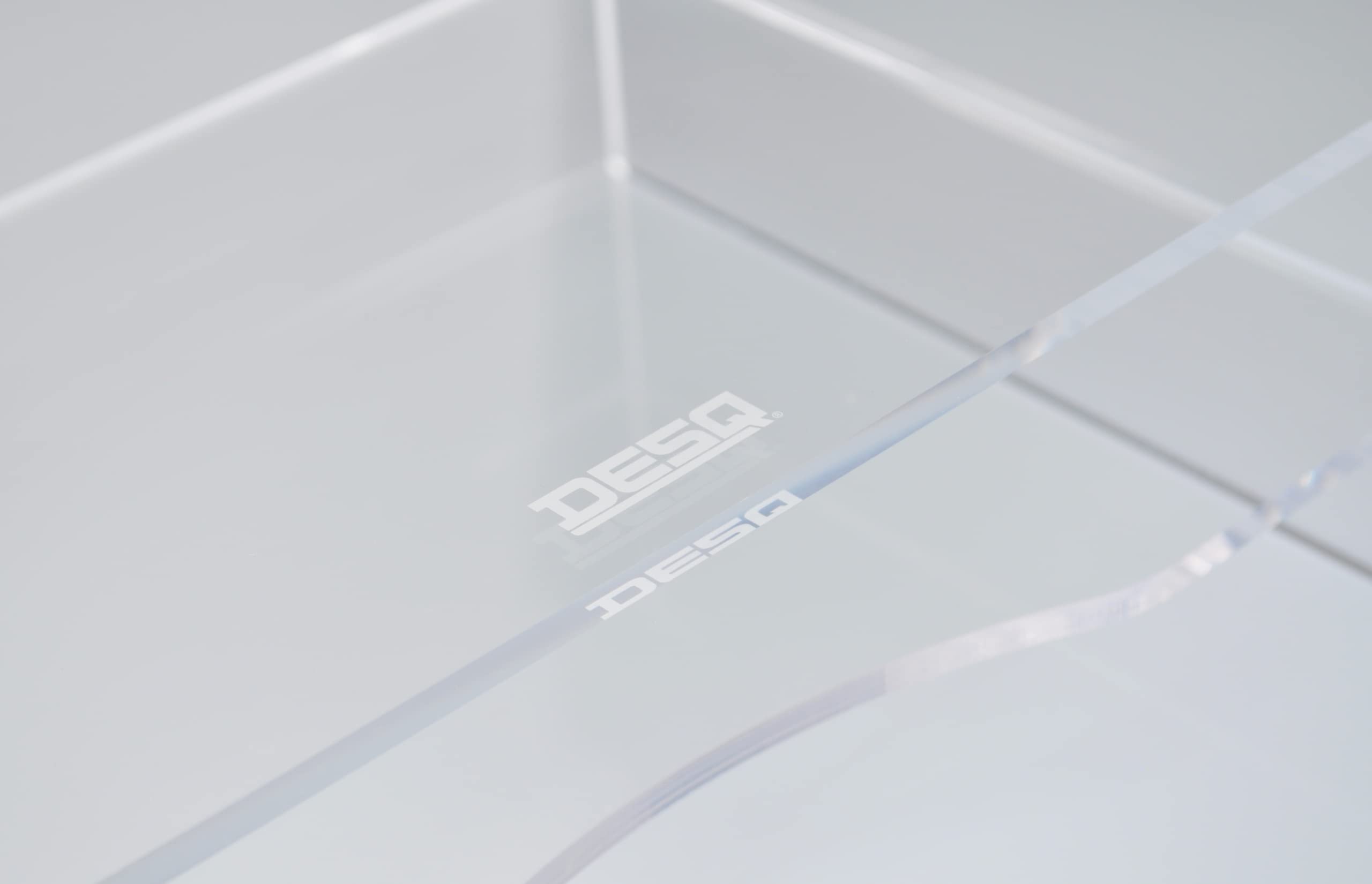 DESQ Supporto per monitor in acrilico, altezza 120 mm, design olandese, trasparente